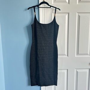 Versace Croc-Jacquard Knit Mini Dress